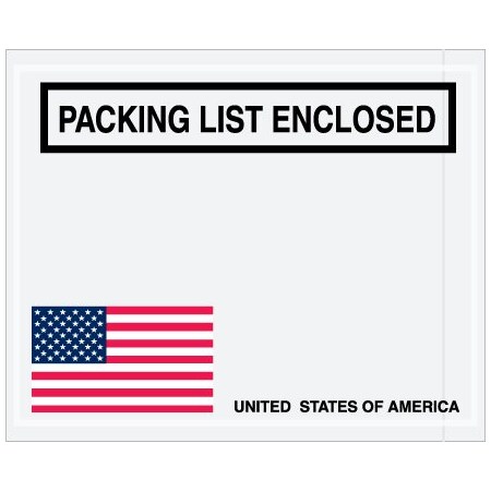 Bsc Preferred 4-1/2 x 5-1/2'' U.S.A. Flag ''Packing List Enclosed'' Envelopes, Style 2, 1000PK PL465